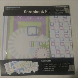 Scrapbook Kit Remember‎ When 140 Pcs Green Blue Purple White 12x12 Paper READ